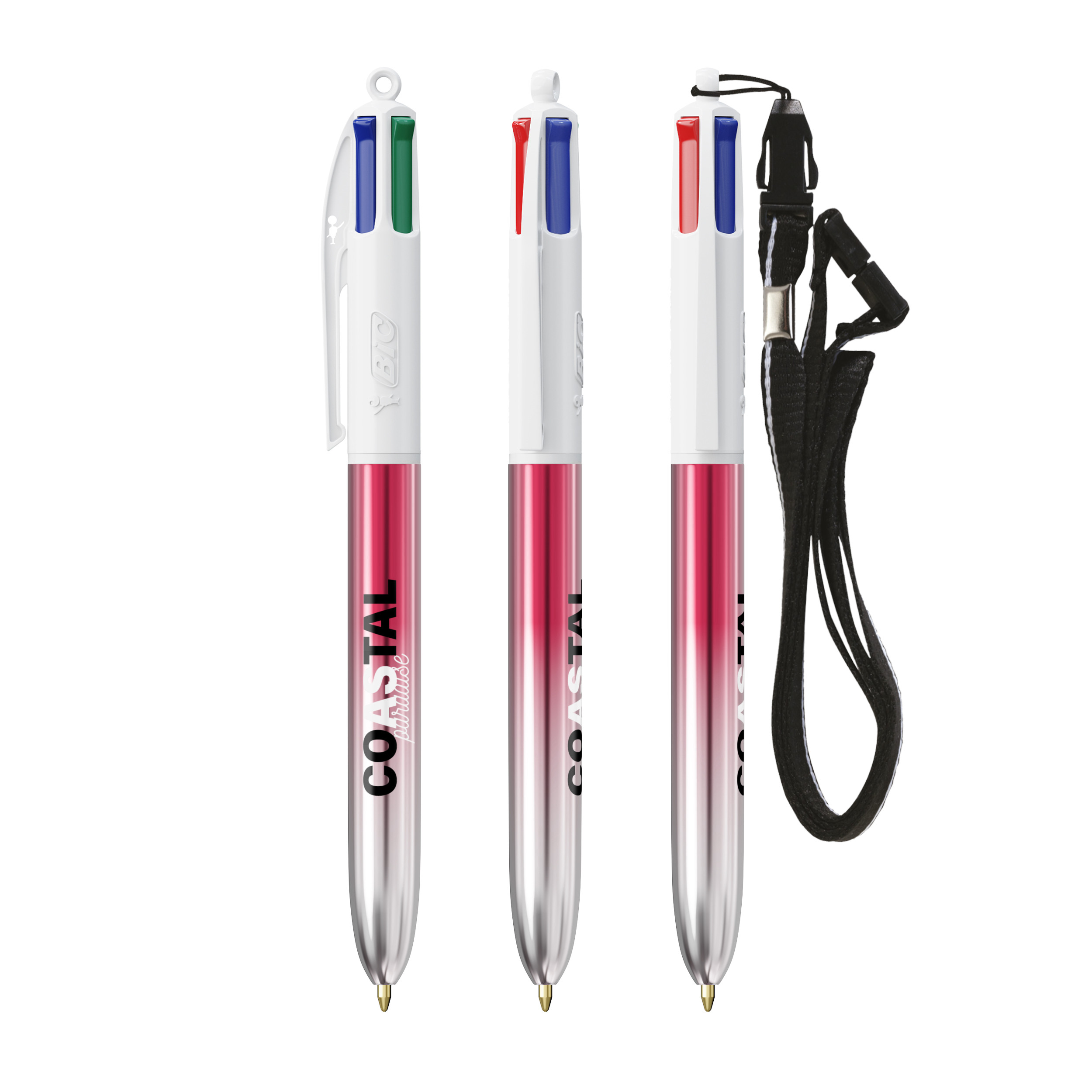 BIC® 4 Colours® Bicolor + lanyard