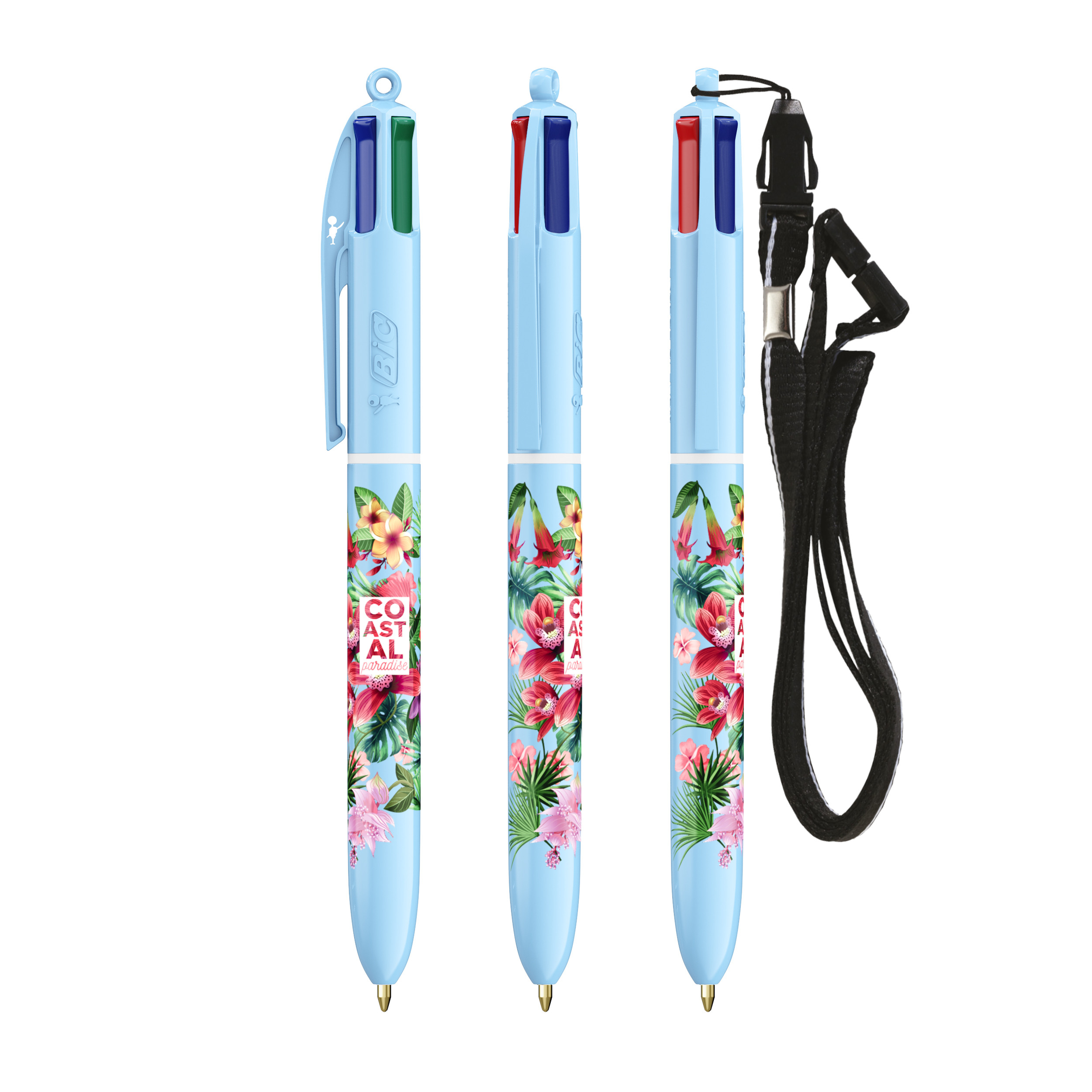 BIC® 4 Colours® Pastel + lanyard