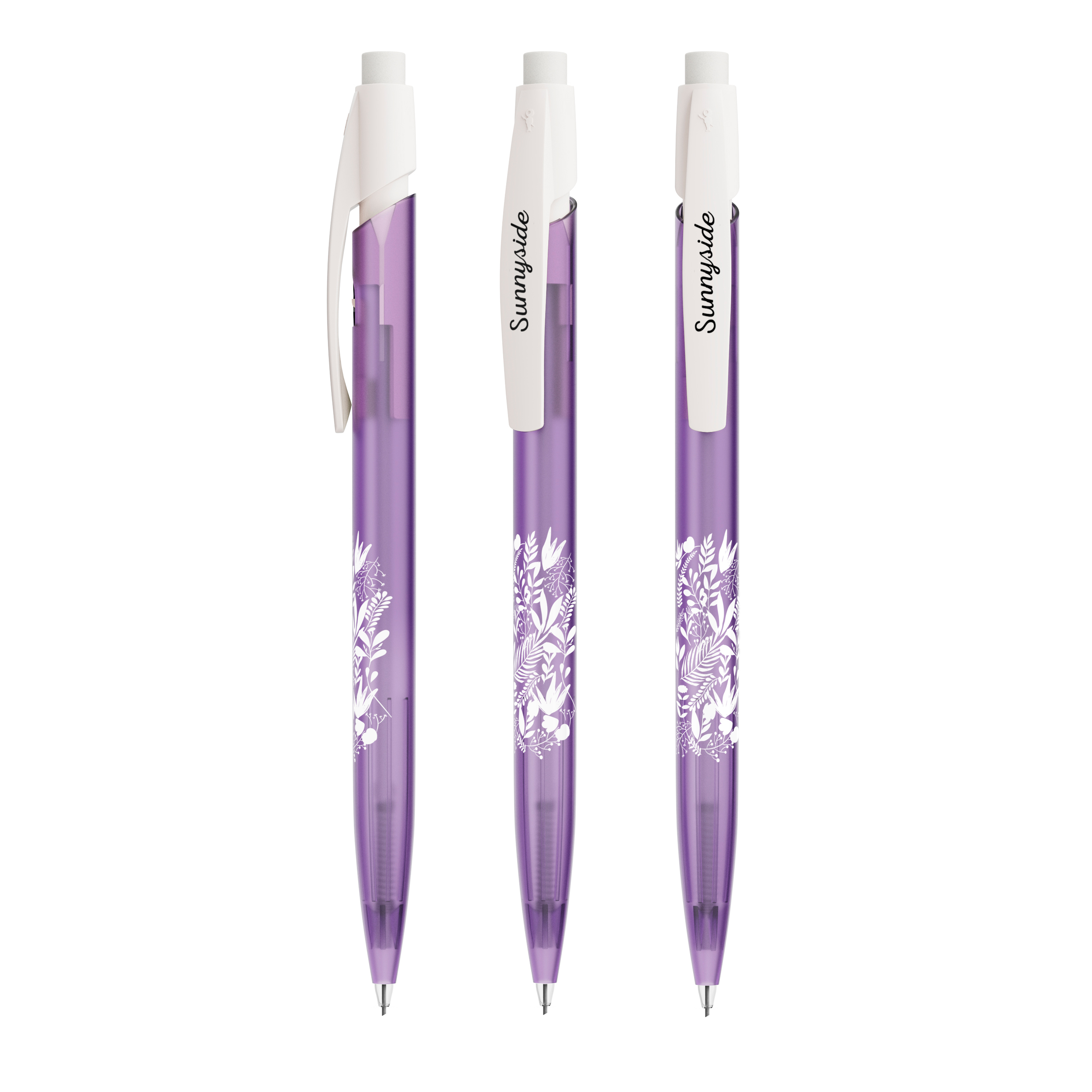 Aluminum inkless pen with eraser